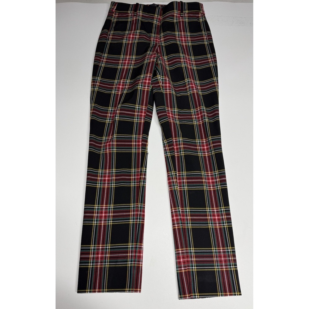 J. CREW Women's Size 4 Black Stewart Tartan Stretch "Ruby" Full-Length Pants